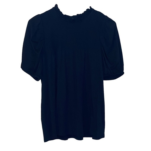 NWT Loft Navy short sleeve blouse modal cotton blend womens small - Picture 1 of 7